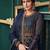 Navy blue embroidered net salwar