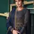 Navy blue embroidered net salwar