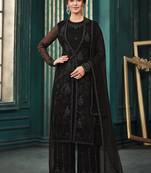 Black embroidered net salwar