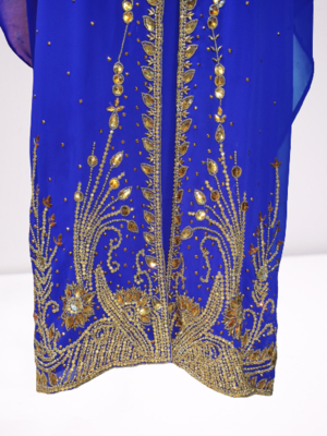  Blue Zari Stone Work Georgette Islamic Style Beads Embedded Partywear Kaftan Long Gown Evening wear Dubai kaftan 3