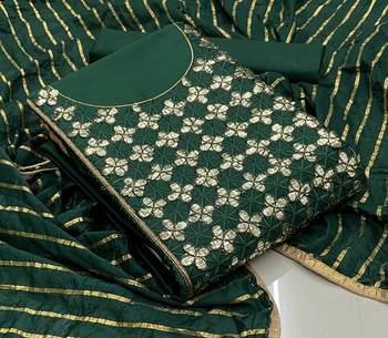 Green Color Gotta Patti Cotton Salwar Suit Unstitched 1