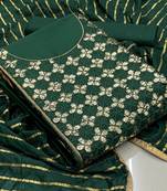 Green Color Gotta Patti Cotton Salwar Suit Unstitched