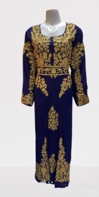 Blue Ari Stone Work Georgette Islamic Style Beads Embedded Partywear Kaftan Long Gown Evening wear Dubai kaftan 4