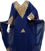 navy Blue Zari Stone Work Georgette Islamic Style Beads Embedded Partywear Kaftan Long Gown Evening wear Dubai kaftan