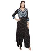 Black embroidered cotton kurta &-sets
