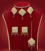 Maroon necklace-sets
