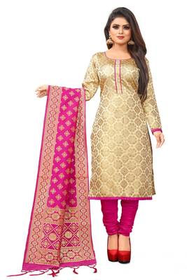 Brown resham woven jacquard salwar 1