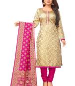 Brown resham woven jacquard salwar