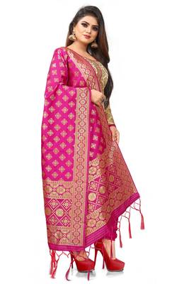 Brown resham woven jacquard salwar 2