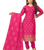 Rani-pink resham woven jacquard salwar