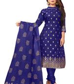 Blue resham woven jacquard salwar