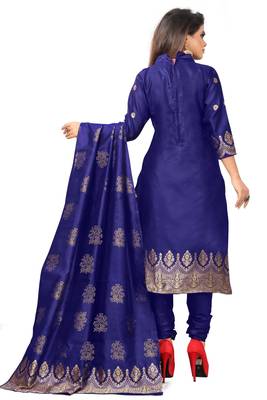 Blue resham woven jacquard salwar 3