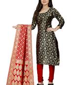 Black resham woven jacquard salwar