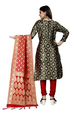 Black resham woven jacquard salwar 3