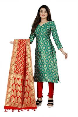 Green resham woven jacquard salwar 2
