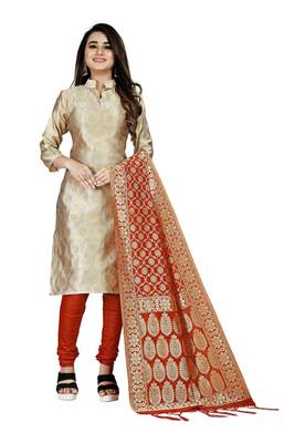 Cream resham woven jacquard salwar 1