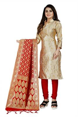 Cream resham woven jacquard salwar 2