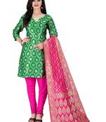 Green resham woven jacquard salwar