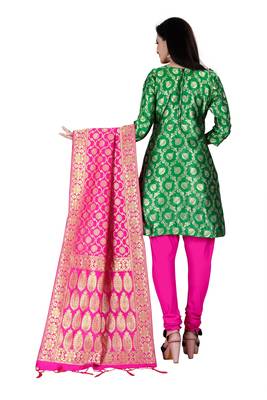 Green resham woven jacquard salwar 3