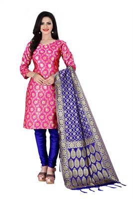 Pink resham woven jacquard salwar 1