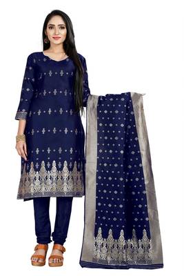 Navy-blue resham woven jacquard salwar 1