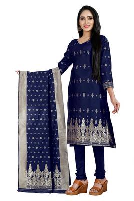 Navy-blue resham woven jacquard salwar 2