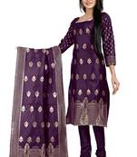 Wine resham woven jacquard salwar