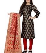 Black resham woven jacquard salwar