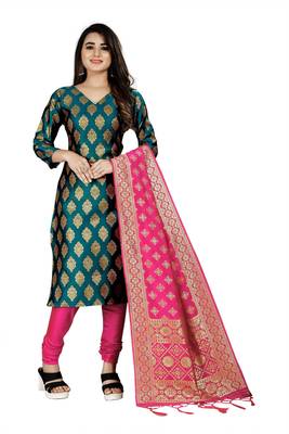 Green resham woven jacquard salwar 1