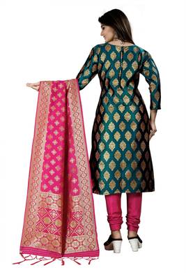 Green resham woven jacquard salwar 3