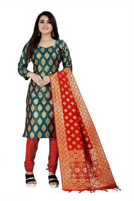 Green resham woven jacquard salwar 1