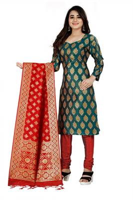 Green resham woven jacquard salwar 2