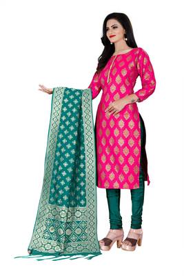 Rani-pink resham woven jacquard salwar 2