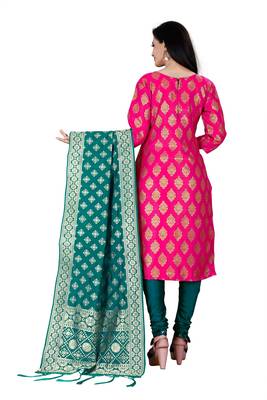 Rani-pink resham woven jacquard salwar 3
