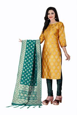 Yellow resham woven jacquard salwar 2