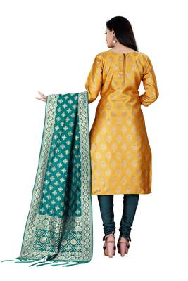 Yellow resham woven jacquard salwar 3