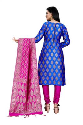 Blue resham woven jacquard salwar 3