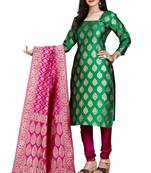 Green resham woven jacquard salwar