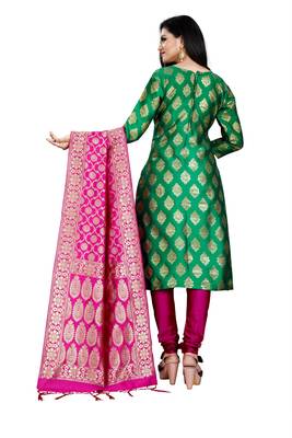 Green resham woven jacquard salwar 3