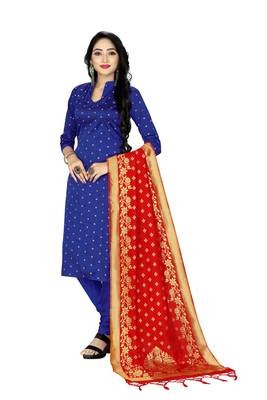 Blue resham woven jacquard salwar 1