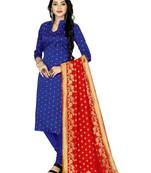 Blue resham woven jacquard salwar