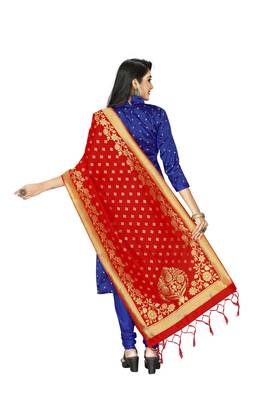 Blue resham woven jacquard salwar 3