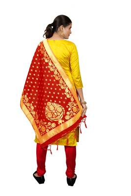 Yellow resham woven jacquard salwar 2