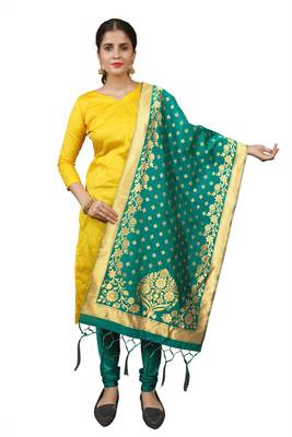Yellow resham woven jacquard salwar 1
