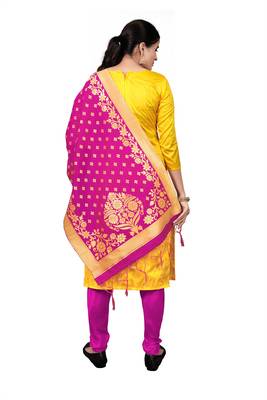 Yellow resham woven jacquard salwar 2