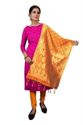 Rani-pink resham woven jacquard salwar 1