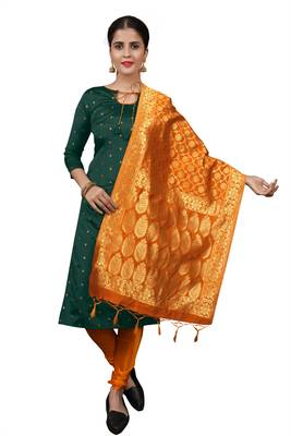 Green resham woven jacquard salwar 1