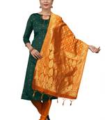 Green resham woven jacquard salwar