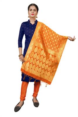 Blue resham woven jacquard salwar 1