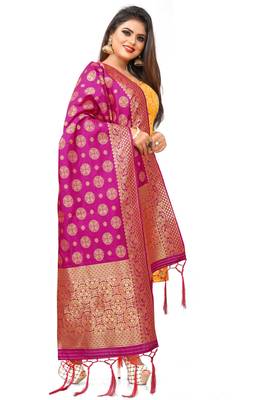 Yellow resham woven jacquard salwar 3